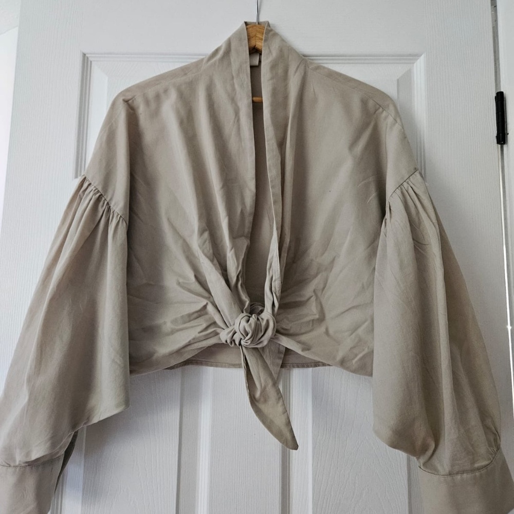 Beige cotton Buffon blouse
